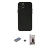 MARSİLYAN™- iPhone 12 Pro Max Kılıf Atlas Minimal Prime - Siyah Bilvis Hayalet Cam Ekran Koruyucu + Renkli Kamera Lens Koruma Cam - YL