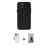 MARSİLYAN™- iPhone 12 Pro Max Kılıf Atlas Minimal Prime - Siyah Bilvis Hayalet Cam Ekran Koruyucu + Shine Kamera Lens - LT