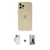 MARSİLYAN™- iPhone 12 Pro Max Kılıf Atlas Minimal Prime - Siyah Bilvis Hayalet Cam Ekran Koruyucu + Shine Kamera Lens - LT