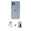 MARSİLYAN™- iPhone 12 Pro Max Kılıf Atlas Minimal Prime - Siyah Bilvis Hayalet Cam Ekran Koruyucu + Shine Kamera Lens - LT