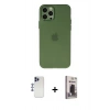 MARSİLYAN™- iPhone 12 Pro Max Kılıf Atlas Minimal Prime - Siyah Bilvis Hayalet Cam Ekran Koruyucu + Shine Kamera Lens - LT