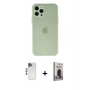 MARSİLYAN™- iPhone 12 Pro Max Kılıf Atlas Minimal Prime - Siyah Bilvis Hayalet Cam Ekran Koruyucu + Shine Kamera Lens - LT