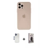 MARSİLYAN™- iPhone 12 Pro Max Kılıf Atlas Minimal Prime - Siyah Bilvis Hayalet Cam Ekran Koruyucu + Shine Kamera Lens - LT