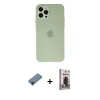 MARSİLYAN™- iPhone 12 Pro Max Kılıf Atlas Minimal Prime - Siyah Bilvis Hayalet Cam Ekran Koruyucu + Shine Kamera Lens Koruma Cam - SH