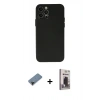 MARSİLYAN™- iPhone 12 Pro Max Kılıf Atlas Minimal Prime - Siyah Bilvis Hayalet Cam Ekran Koruyucu + Shine Kamera Lens Koruma Cam - SH