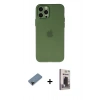 MARSİLYAN™- iPhone 12 Pro Max Kılıf Atlas Minimal Prime - Siyah Bilvis Hayalet Cam Ekran Koruyucu + Shine Kamera Lens Koruma Cam - SH