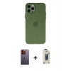 MARSİLYAN™- iPhone 12 Pro Max Kılıf Atlas Minimal Prime - Siyah Bilvis Hayalet Cam Ekran Koruyucu + Turuncu Neon Fosforlu Kamera Lens