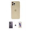 MARSİLYAN™- iPhone 12 Pro Max Kılıf Atlas Minimal Prime - Siyah Joko 5D Cam + Neon Fosforlu Kamera Lens - BZ