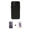 MARSİLYAN™- iPhone 12 Pro Max Kılıf Atlas Minimal Prime - Siyah Joko 5D Cam + Neon Fosforlu Kamera Lens - BZ