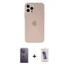 MARSİLYAN™- iPhone 12 Pro Max Kılıf Atlas Minimal Prime - Siyah Joko 5D Cam + Neon Fosforlu Kamera Lens - BZ
