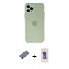 MARSİLYAN™- iPhone 12 Pro Max Kılıf Atlas Minimal Prime - Siyah Joko 5D Cam + Metal Kamera Lens Koruma Cam - GD