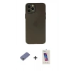MARSİLYAN™- iPhone 12 Pro Max Kılıf Atlas Minimal Prime - Siyah Joko 5D Cam + Metal Kamera Lens Koruma Cam - GD