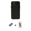 MARSİLYAN™- iPhone 12 Pro Max Kılıf Atlas Minimal Prime - Siyah Joko 5D Cam + Metal Kamera Lens Koruma Cam - GD