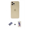 MARSİLYAN™- iPhone 12 Pro Max Kılıf Atlas Minimal Prime - Siyah Joko 5D Cam + Metal Kamera Lens Koruma Cam - GD