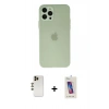 MARSİLYAN™- iPhone 12 Pro Max Kılıf Atlas Minimal Prime - Siyah Joko 5D Cam + Shine Kamera Lens - GD