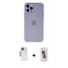 MARSİLYAN™- iPhone 12 Pro Max Kılıf Atlas Minimal Prime - Siyah Joko 5D Cam + Shine Kamera Lens - GD