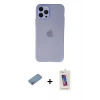 MARSİLYAN™- iPhone 12 Pro Max Kılıf Atlas Minimal Prime - Siyah Joko 5D Cam + Shine Kamera Lens Koruma Cam - GS