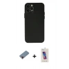 MARSİLYAN™- iPhone 12 Pro Max Kılıf Atlas Minimal Prime - Siyah Joko 5D Cam + Metal Kamera Lens Koruma Cam - KI