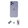 MARSİLYAN™- iPhone 12 Pro Max Kılıf Atlas Minimal Prime - Siyah Joko 5D Cam + Metal Kamera Lens Koruma Cam - KI