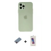 MARSİLYAN™- iPhone 12 Pro Max Kılıf Atlas Minimal Prime - Siyah Joko 5D Cam + Metal Kamera Lens Koruma Cam - KI
