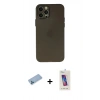 MARSİLYAN™- iPhone 12 Pro Max Kılıf Atlas Minimal Prime - Siyah Joko 5D Cam + Shine Kamera Lens Koruma Cam - MI