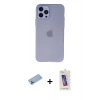 MARSİLYAN™- iPhone 12 Pro Max Kılıf Atlas Minimal Prime - Siyah Joko 5D Cam + Shine Kamera Lens Koruma Cam - MI