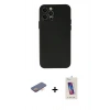 MARSİLYAN™- iPhone 12 Pro Max Kılıf Atlas Minimal Prime - Siyah Joko 5D Cam + Renkli Kamera Lens Koruma Cam - TU