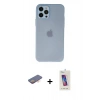MARSİLYAN™- iPhone 12 Pro Max Kılıf Atlas Minimal Prime - Siyah Joko 5D Cam + Renkli Kamera Lens Koruma Cam - TU