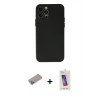 MARSİLYAN™- iPhone 12 Pro Max Kılıf Atlas Minimal Prime - Siyah Joko 5D Cam + Shine Kamera Lens Koruma Cam - SABE