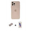 MARSİLYAN™- iPhone 12 Pro Max Kılıf Atlas Minimal Prime - Siyah Joko 5D Cam + Shine Kamera Lens Koruma Cam - SABE