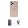 MARSİLYAN™- iPhone 12 Pro Max Kılıf Atlas Minimal Prime - Siyah Joko 5D Cam + Neon Fosforlu Kamera Lens - YL
