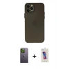 MARSİLYAN™- iPhone 12 Pro Max Kılıf Atlas Minimal Prime - Siyah Joko 5D Cam + Neon Fosforlu Kamera Lens - YL