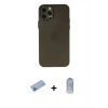 MARSİLYAN™- iPhone 12 Pro Max Kılıf Atlas Minimal Prime - Siyah Joko Magic 5D Cam + Shine Kamera Lens Koruma Cam - MI
