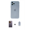 MARSİLYAN™- iPhone 12 Pro Max Kılıf Atlas Minimal Prime - Siyah Joko Magic 5D Cam + Neon Fosforlu Kamera Lens - SI