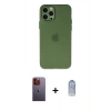 MARSİLYAN™- iPhone 12 Pro Max Kılıf Atlas Minimal Prime - Siyah Joko Magic 5D Cam + Neon Fosforlu Kamera Lens - TU