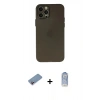 MARSİLYAN™- iPhone 12 Pro Max Kılıf Atlas Minimal Prime - Siyah Joko Magic 5D Cam + Shine Kamera Lens Koruma Cam - PE