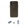 MARSİLYAN™- iPhone 12 Pro Max Kılıf Atlas Minimal Prime - Siyah Joko Magic 5D Cam + Renkli Kamera Lens Koruma Cam - YL
