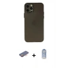 MARSİLYAN™- iPhone 12 Pro Max Kılıf Atlas Minimal Prime - Siyah Joko Magic 5D Cam + Renkli Kamera Lens Koruma Cam - TU