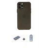 MARSİLYAN™- iPhone 12 Pro Max Kılıf Atlas Minimal Prime - Siyah Joko Magic 5D Cam + Renkli Kamera Lens Koruma Cam - SI