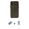 MARSİLYAN™- iPhone 12 Pro Max Kılıf Atlas Minimal Prime - Siyah Joko Magic 5D Cam + Shine Kamera Lens Koruma Cam - SH