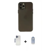 MARSİLYAN™- iPhone 12 Pro Max Kılıf Atlas Minimal Prime - Siyah Joko Magic 5D Cam + Shine Kamera Lens - LT