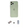 MARSİLYAN™- iPhone 12 Pro Max Kılıf Atlas Minimal Prime - Siyah Joko Magic 5D Cam + Sierra Blue Shine Kamera Lens Koruma Cam