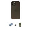 MARSİLYAN™- iPhone 12 Pro Max Kılıf Atlas Minimal Prime - Siyah Joko Magic 5D Hayalet Cam + Shine Kamera Lens Koruma Cam - GS