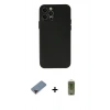 MARSİLYAN™- iPhone 12 Pro Max Kılıf Atlas Minimal Prime - Siyah Joko Magic 5D Hayalet Cam + Metal Kamera Lens Koruma Cam - KI