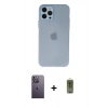 MARSİLYAN™- iPhone 12 Pro Max Kılıf Atlas Minimal Prime - Siyah Joko Magic 5D Hayalet Cam + Neon Fosforlu Kamera Lens - BZ