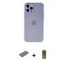MARSİLYAN™- iPhone 12 Pro Max Kılıf Atlas Minimal Prime - Siyah Joko Magic 5D Hayalet Cam + Renkli Kamera Lens Koruma Cam - PE