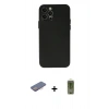 MARSİLYAN™- iPhone 12 Pro Max Kılıf Atlas Minimal Prime - Siyah Joko Magic 5D Hayalet Cam + Renkli Kamera Lens Koruma Cam - PE