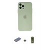 MARSİLYAN™- iPhone 12 Pro Max Kılıf Atlas Minimal Prime - Siyah Joko Magic 5D Hayalet Cam + Renkli Kamera Lens Koruma Cam - MI