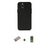 MARSİLYAN™- iPhone 12 Pro Max Kılıf Atlas Minimal Prime - Siyah Joko Magic 5D Hayalet Cam + Shine Kamera Lens Koruma Cam - SABE