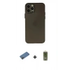MARSİLYAN™- iPhone 12 Pro Max Kılıf Atlas Minimal Prime - Siyah Joko Magic 5D Hayalet Cam + Shine Kamera Lens Koruma Cam - GD